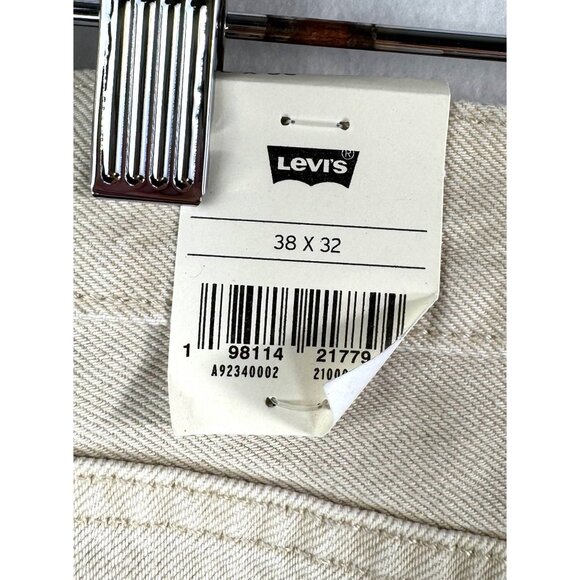 Levis 555‎ Relaxed Straight Utility jeans cream baggy carpenter 90s sz 38x32 - Picture 8 of 9